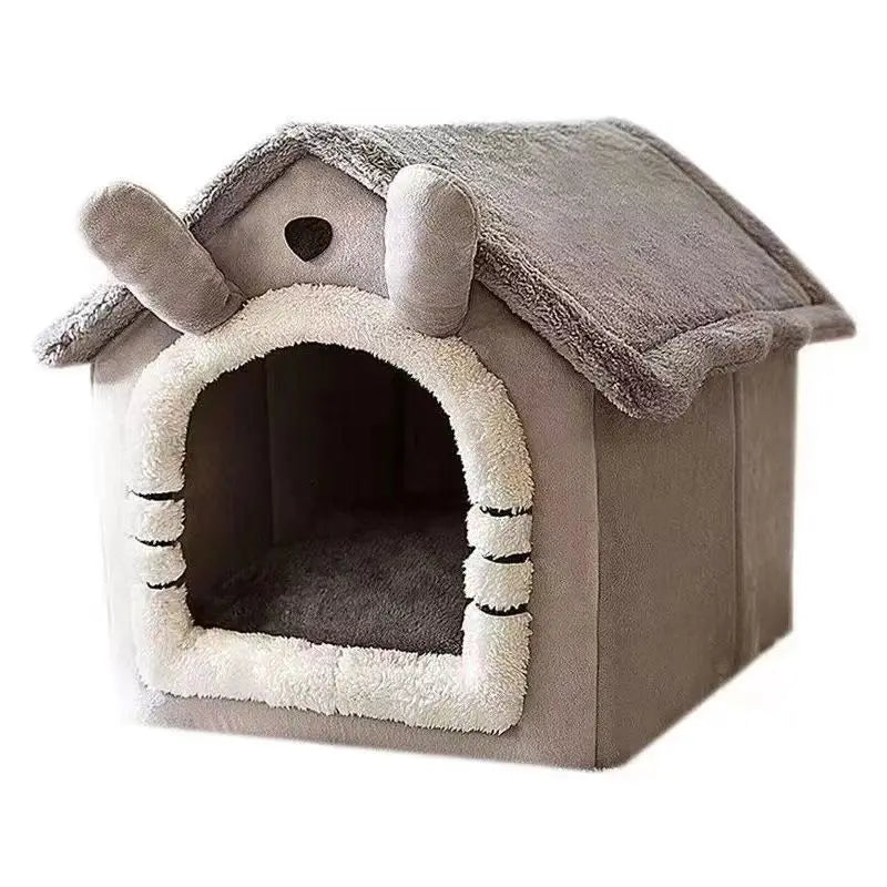 Indoor Warm Dog Cat Mansion with Removable Cushion Suitable for Small Medium Large Pets