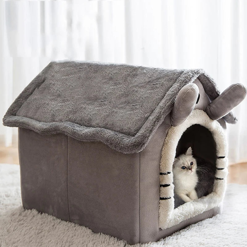 Indoor Warm Dog Cat Mansion with Removable Cushion Suitable for Small Medium Large Pets