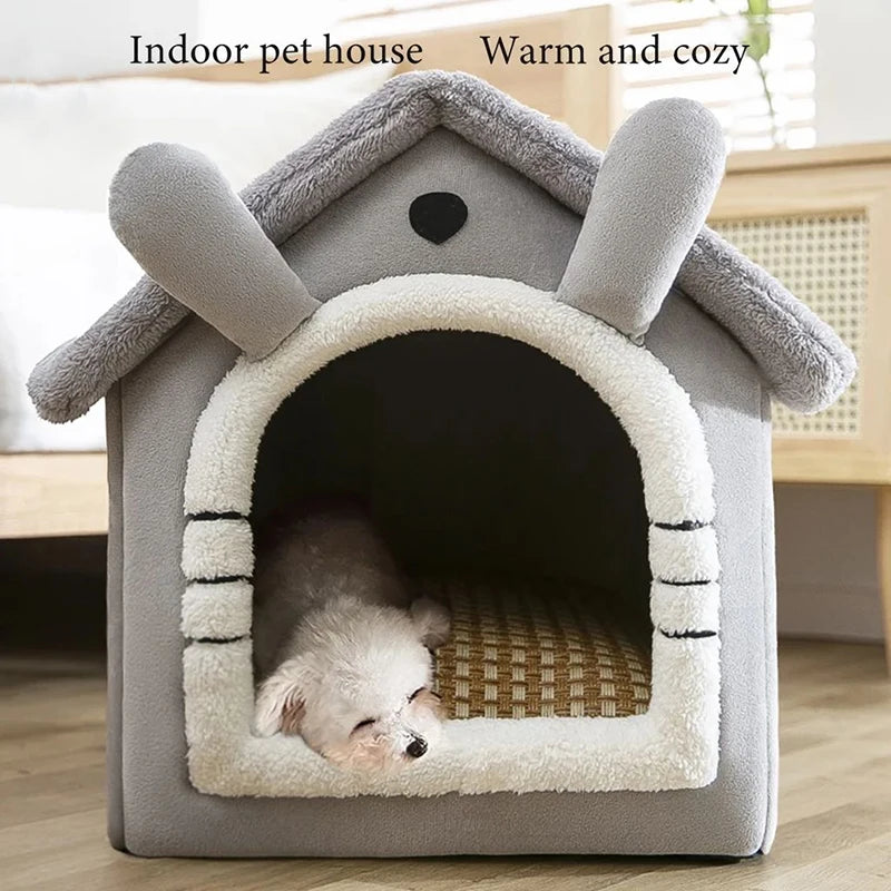 Indoor Warm Dog Cat Mansion with Removable Cushion Suitable for Small Medium Large Pets