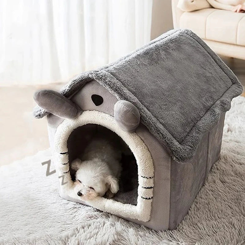 Indoor Warm Dog Cat Mansion with Removable Cushion Suitable for Small Medium Large Pets