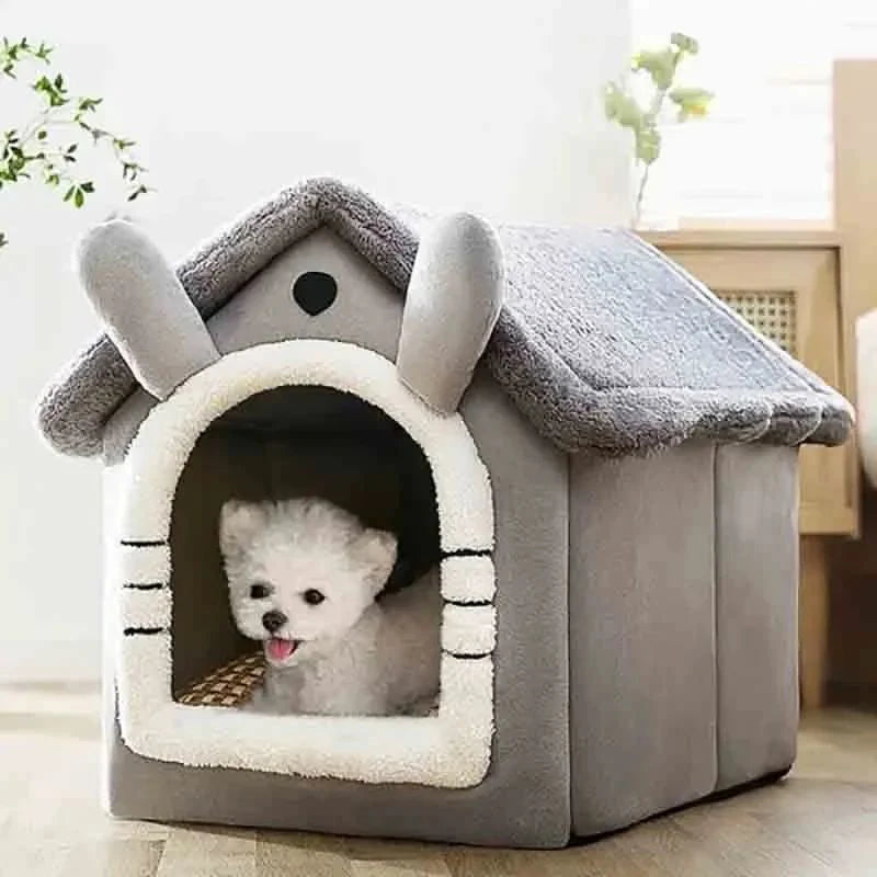 Indoor Warm Dog Cat Mansion with Removable Cushion Suitable for Small Medium Large Pets
