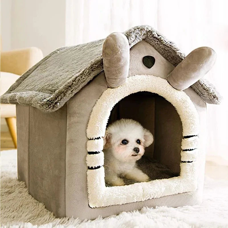 Indoor Warm Dog Cat Mansion with Removable Cushion Suitable for Small Medium Large Pets